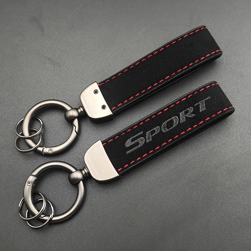 2024 Suede Leather Man Women Luxury Car Keychain For Toyota Corrolla Yaris Chr Land Cruiser Hilux Sport Keychain Accessories