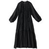Langarm Übergröße Vintage Schwarz Neu in Kleidern für Frauen lässig locker Frühling Herbst Kleid