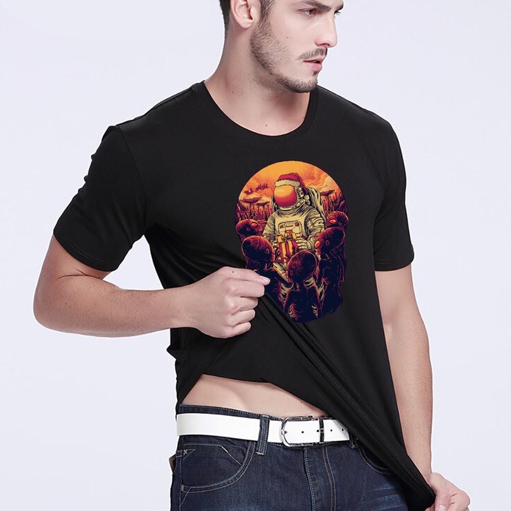 Summer Top Mens T Shirts Harajuku Casual Clothes Short Sleeve Fashion Astronaut Printed O Collared Tshirts Fashion Soft Pullover