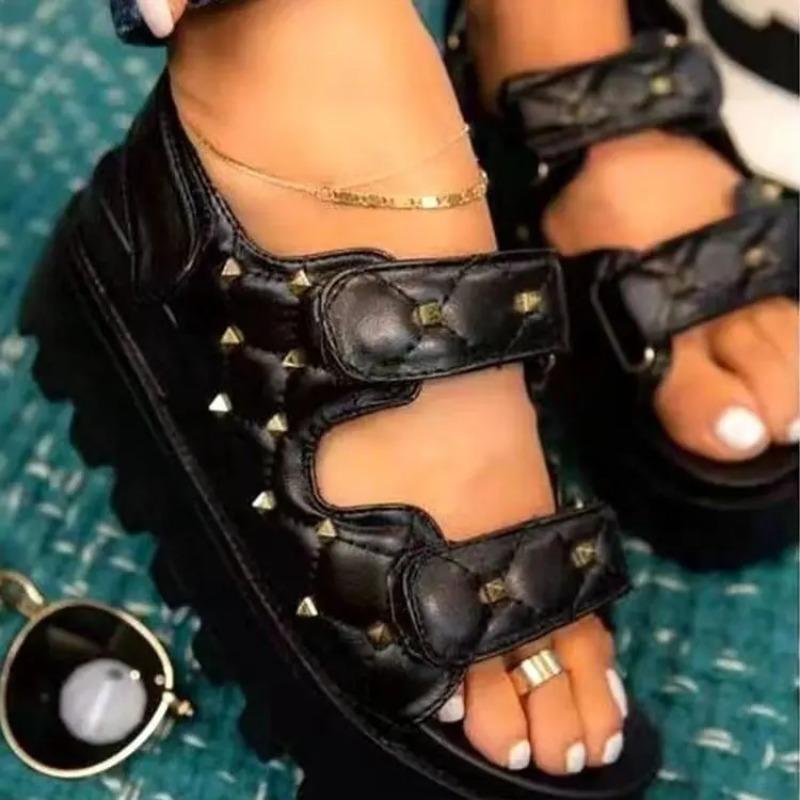 Summer Thick Sole Sandals for Women New Double Layer Thick Sole Outdoor Fashion Sandals Durable Anti Slip Slippers