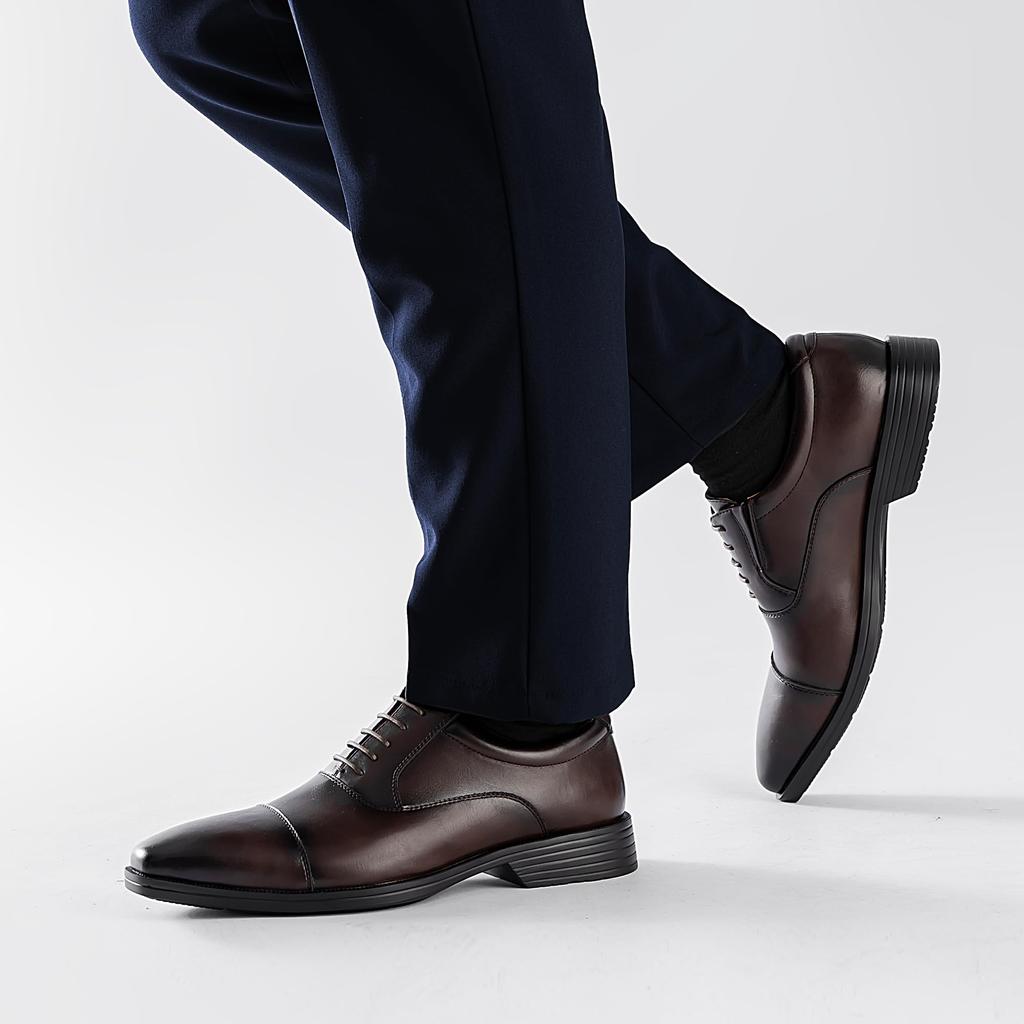 Business Running Leather Dress Genuine Straight Tip High Quality Easy to Inner High Quality No Dark [Foxlike] Shoes, Shoes, Men's Shoes, Leather,