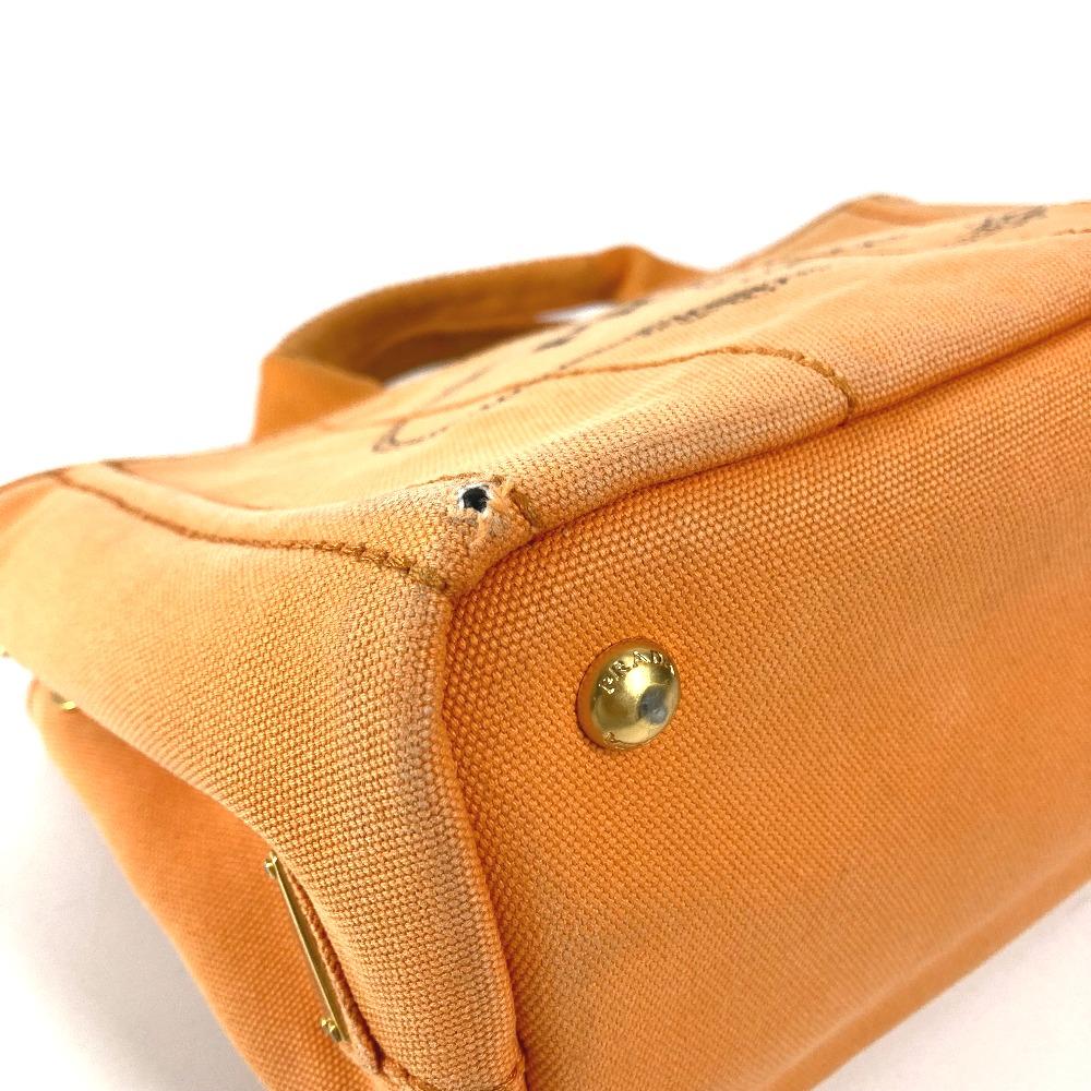 PRADA Canapa logo Handbag, Satchel bag, Tote bag Hand Bag Canvas Orange