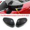 For Mitsubishi Eclipse Cross 2018- Rearview Side Mirror Cover Wing Cap Exterior Door Rear View Case Trim Carbon Fiber Look