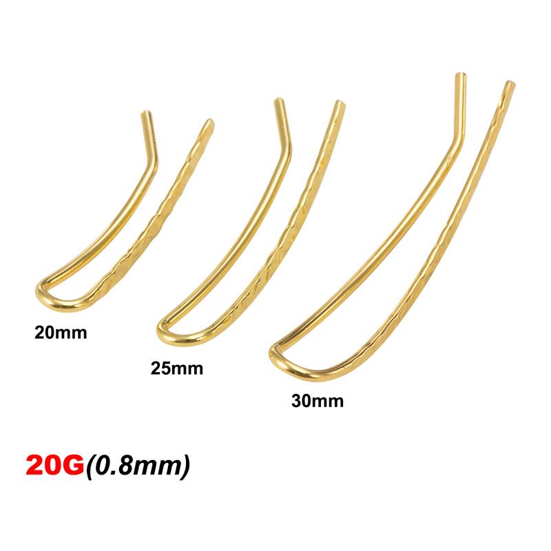 

2 шт. U-подібні шпильки, сережки-кліпси з нержавіючої сталі, вушні манжети, пірсинг, золото, срібло, кольоровий шарм для жінок, сережки-козелки 30mm-2pcs золотий