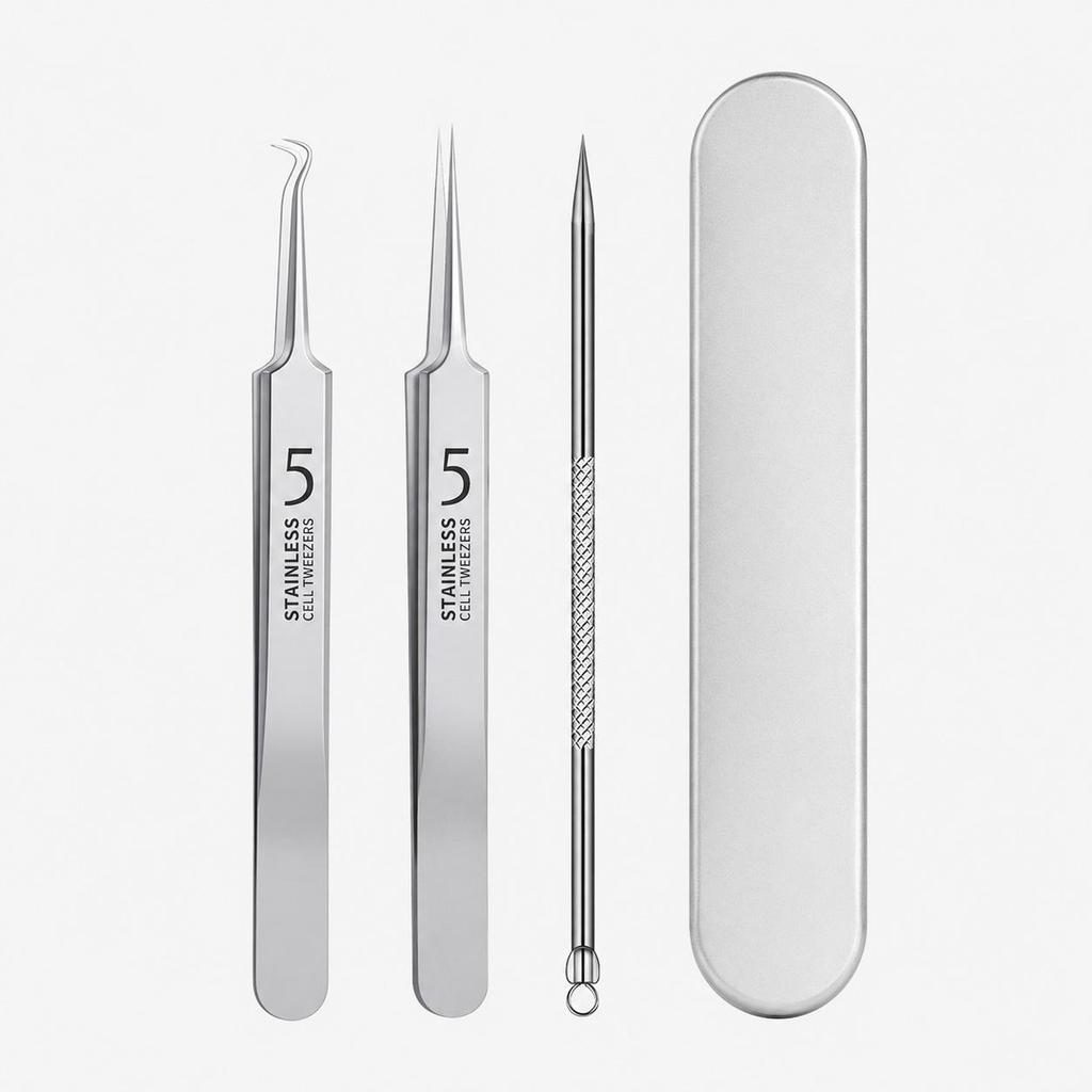 Ultra-Fine Tweezers Blackhead & Pimple Extraction Needle Set – Pointed Tip Beauty Tool for Acne Treatment