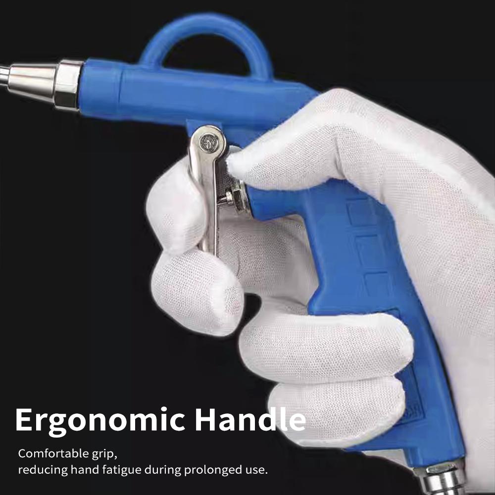 High Flow Air Blow Gun with Extended Nozzle Pneumatic Air Compressor Accessories Dust Cleaning Tool