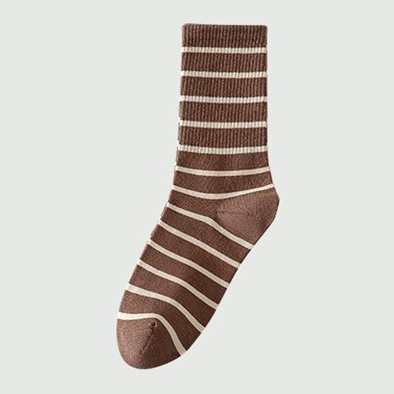 Warm Socks Children'S Horizontal Stripes Simple Medium Tube Socks Wear Foreign Style