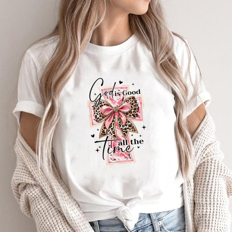(Asian Size) lovely flower style cute Print Short Sleeve T-shirts Casual Women's Top T Clothing O-neck Fashion Female Graphic Tee