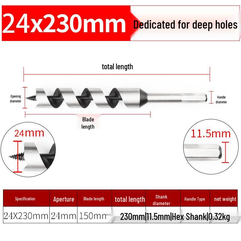 Hex Shank Deep Hole Woodworking Twist Drill Bit
