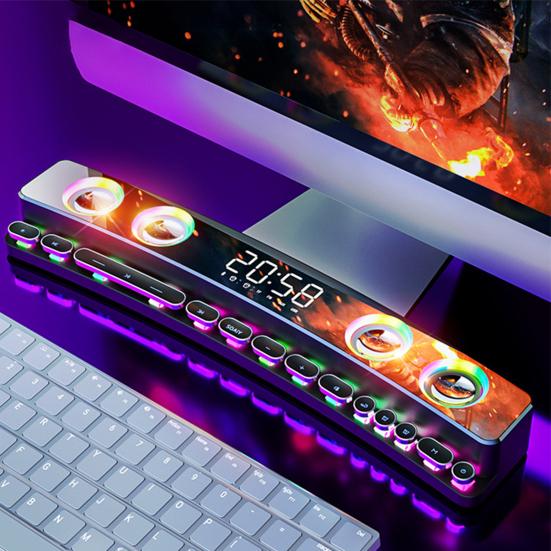 

SH39 3600mAh беспроводной Bluetooth-совместимый динамик Пластиковый 3D стерео сабвуфер Вспомогательный интерфейс FM компьютерный громкоговоритель Электронные принадлежности Deluxe Edition чёрный