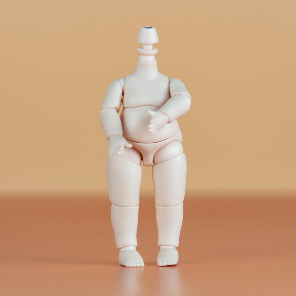 YMY Pear Shape Doll Body YMY BJD GSC Doll Head Mini Scale Cute Fat Action Figure Suitable for New Year Gift Milky White 9.8cm 1/12 1/8 1/12