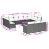 14 Piece Grey Garden Sofa Set with Cushions Poly Rattan