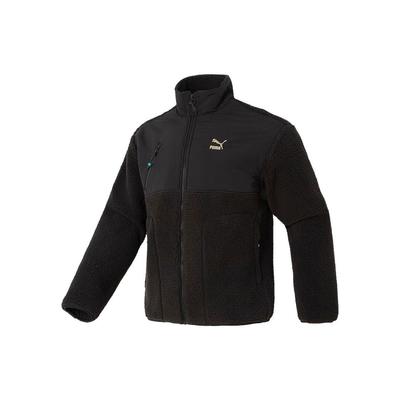 Cny Year Of The Dragon Series Color Block Fabric Stand Collar Zip Casual Long Sleeve Jacket Men Jacket Black 625832-01
