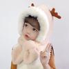 Cartoon puppy pilot baby ear protection knitted hat toddler strap wool hat autumn and winter children's thermal hat