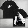 BLEACH Shihouin Yoruichi Koszulka z Nadrukiem Męska Damska Spierana Bawełna T-shirty Manga Vintage Koszulka Harajuku Męska Krótki Rękaw T-shirt