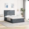 Ottoman Bed with Mattress Dark Grey 140x190 Cm Velvet