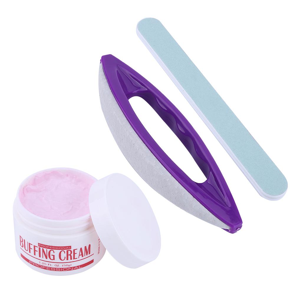 

3Pcs Set Nail Art Buffing Cream Nail Brush Buffer Varnish Polish + Polishing Strip Nail Art S