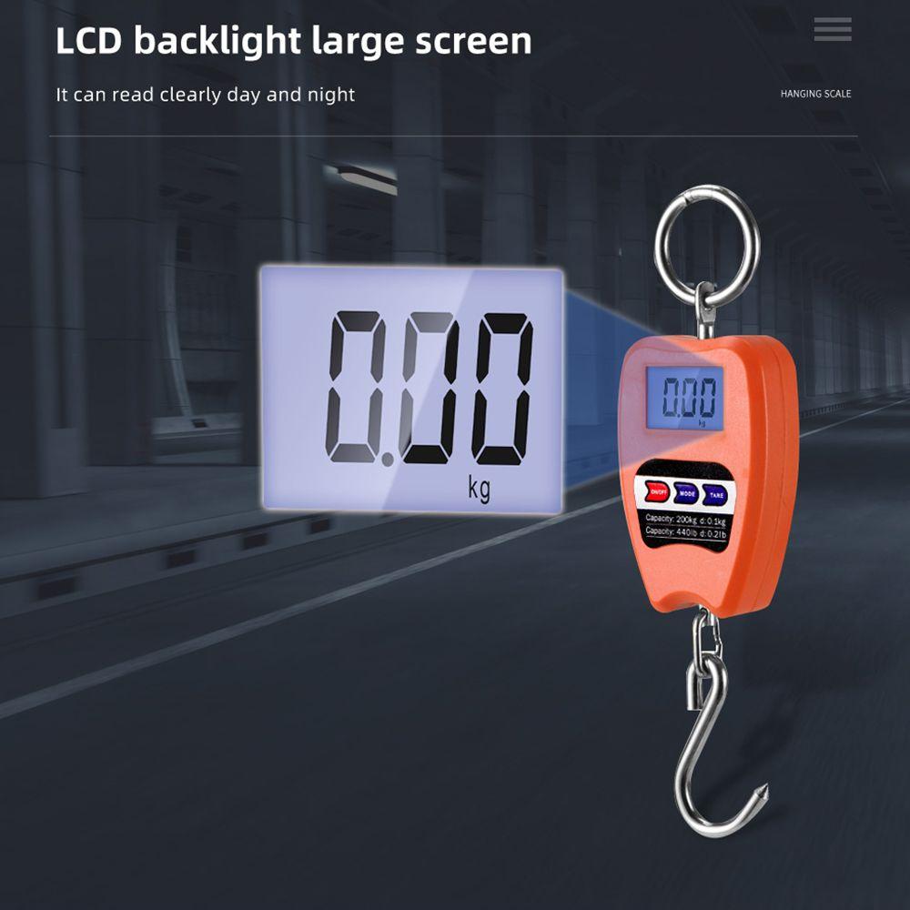 Hanging Stainless Steel Hook Scale Heavy Duty Crane Scale LCD Digital Scale 200kg Electronic Scale