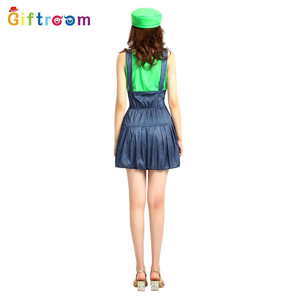 Adult Womens Trendy Mario Dress For Halloween Parties With Unique Fantasy Design