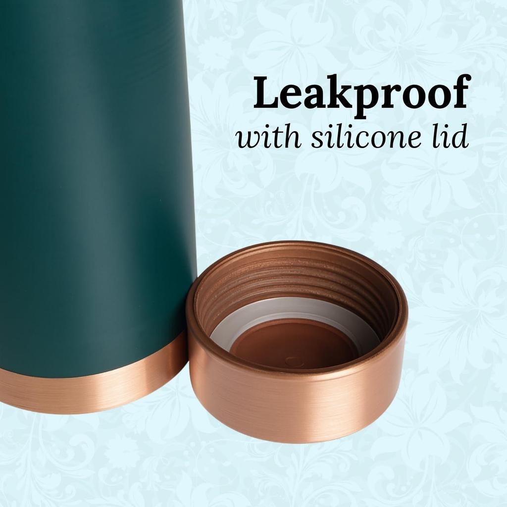1000ml Pure Copper Water Bottle, Leak Proof, Durable & Rust-Resistant Tamba Bottle, 100% Copper Water Bottle for Office, Gym, Yoga, Trekking