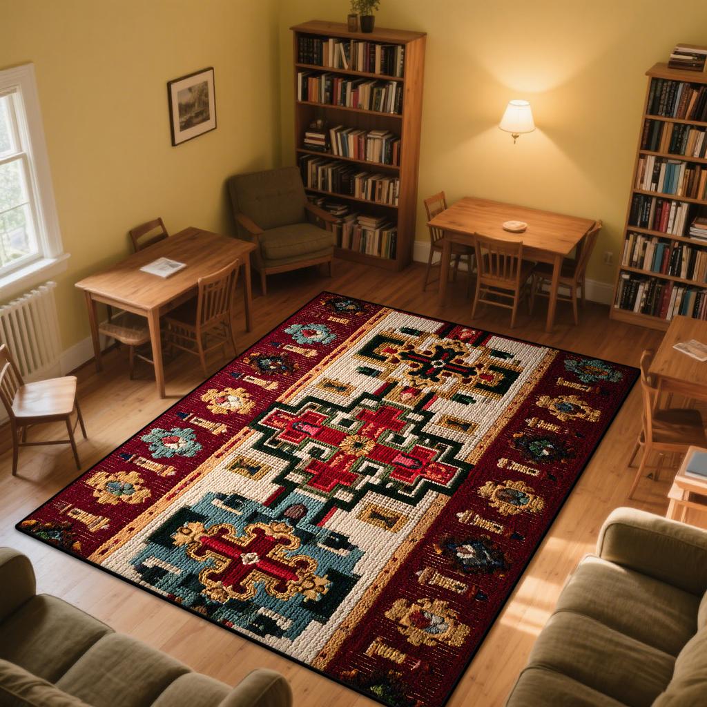 Persian Tradition Carpets for Living Room Cross Pattern Decoration Home Bedroom Bedside Soft Rug Study Cloakroom Washable Mats