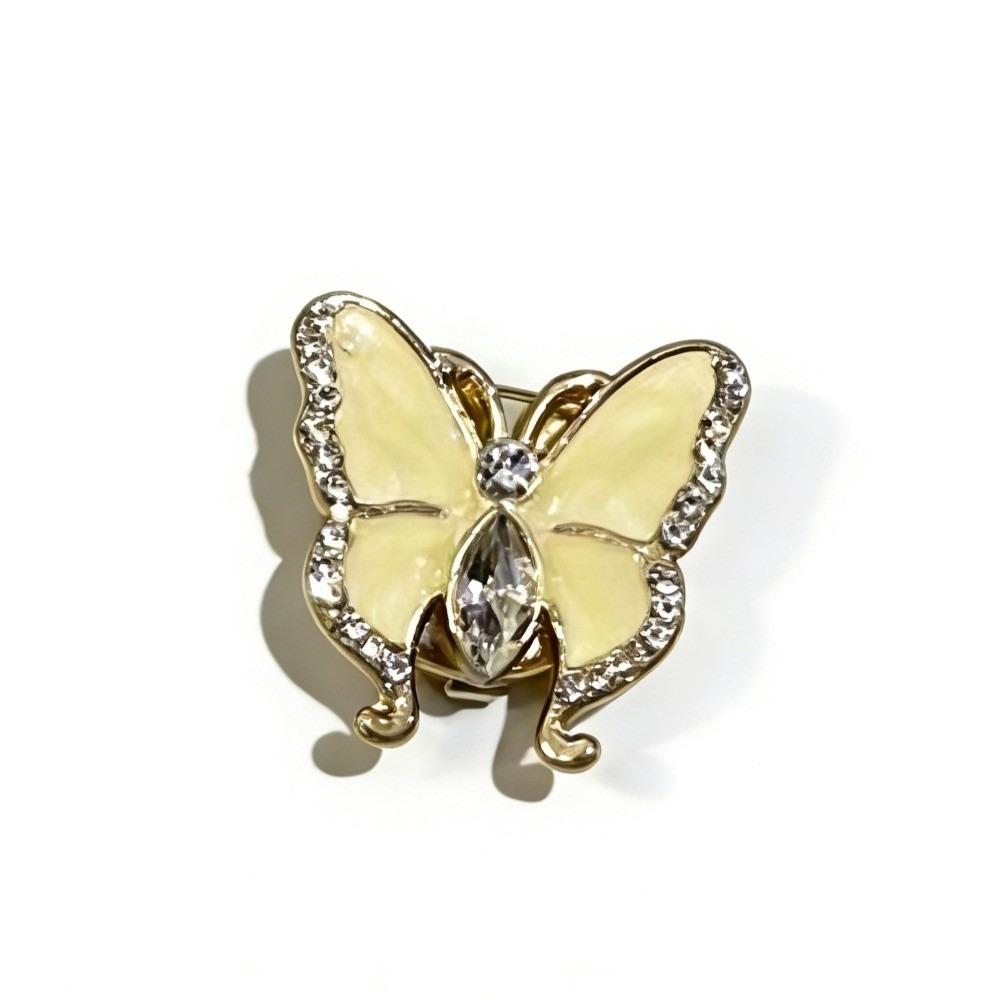 Brass Base 3D Butterfly Cufflinks Rhinestone Button Cover Creative Sleeve Button Men Women