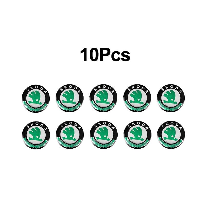 2025 New 10mm Car Remote Key Sticker Aluminum Emblem Decal For Skoda Octavia Kodiaq Fabia Superb Rapid Kamiq Karoq Derivati Yeti