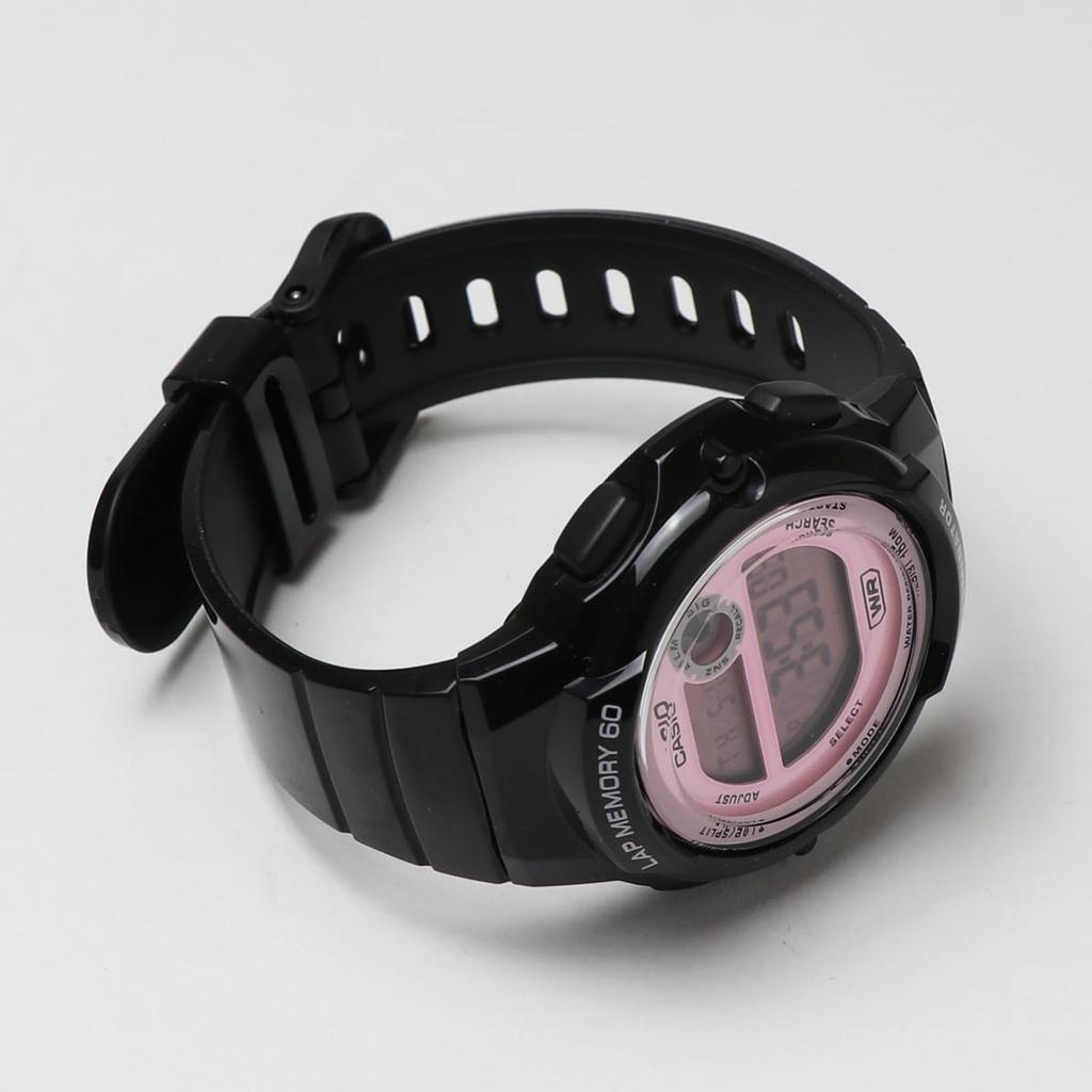 CASIO Sports Gear LWS-1200H Günstige Casio Laufen Joggen Sport 60-Runden-Speicher Wasserdicht Leicht (Schwarz/Rosa)