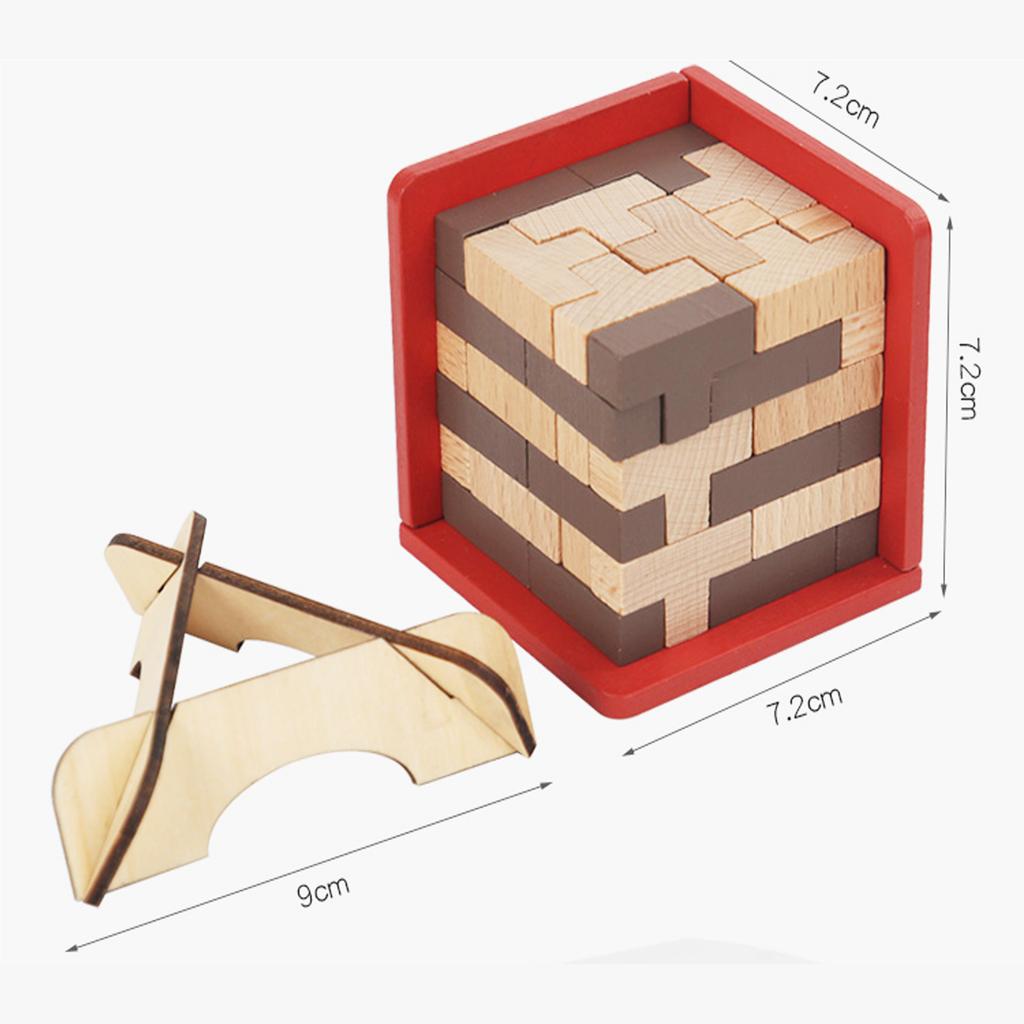 Puzzle din lemn cub 3D, blocuri de construcție educaționale timpurii, jucărie distractivă, joc de reducere a stresului, jucărie pentru copii, cadou