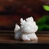 Natural Crystal Resin Animal Figurine With Stone Decor For Home Office Gift