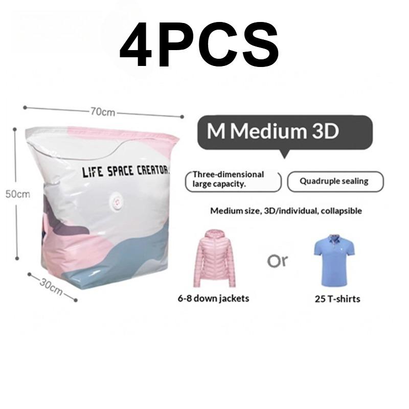 No Pump Vacuum Storage Bags Large Capacity Space Saver Airtight Reusable for Clothes Quilts Blankets Beds 2026 Closet Organizer