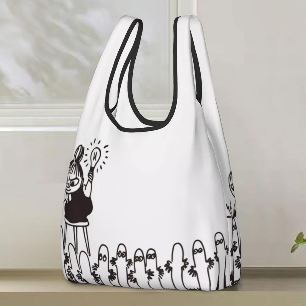 Large Capacity Eco Stylish Little Hattifattener Waterproof Tote Foldable Shopping Durable and Waterproof [HTSW] Bag, Moomin, My, Design, Bag, Bag,