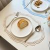 French Lace Table Place Mat Vintage Embroidered Fabric Placemat Imitation Cotton Linen Decorative Table Mat Napkins Washable