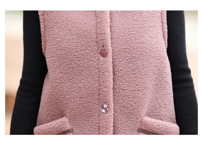 Autumn/Winter Women's Fleece Vest with Turn-Down Collar for Middle-Aged & Elderly