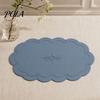 Easy Clean Table Mat 2PCS Leather Placemats, with Embossment Design, Waterproof No-Slip Heat Scratch Resistant Placemat Mats, Flexible Foldable