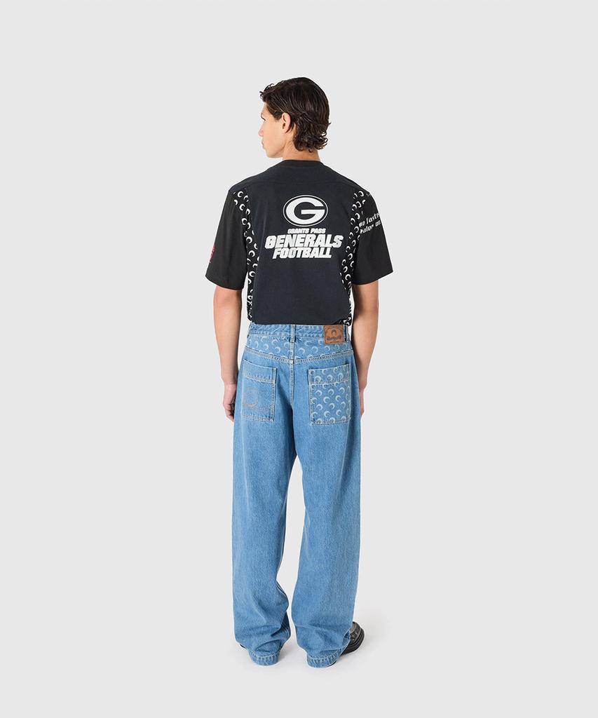 MARINE SERRE (M) Denim Straight Jeans Light Blue Light Blue Denim Straight Jeans Bl05 Light Blue