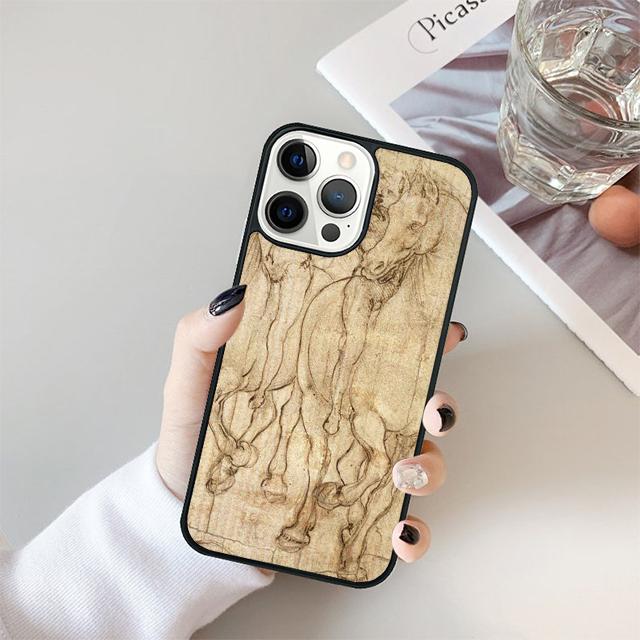 Horse Animal Paint Drawing Phone Case Cover For iPhone 17 Air 15 16 14 13 12 Pro Max 11 Pro Max Plus Coque Shell