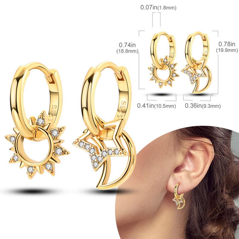 Women Earring 925 Silver Hoop Earrings Love Heart Butterfly Drop Earring Stud For Women Girls Party Jewelry Gifts