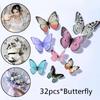 32pcs/set Black and White Butterfly Wall Decoration Photo Background Accessories 2 Colors