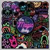 50 Autocolante Graffiti Neon Impermeabile pentru Valize, Scutere, Computere, Tablete și Mai Mult - Designuri Trendy cu Desene Animate