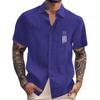 Men's Vintage Button Down Bowling Shirts Short Sleeve Summer Beach Shirt
