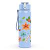 1PC Multicolor Floral Heart Print 750ml Color Plastic Sports Water Bottle Leakproof Flip Straw Lid Suitable for Sports Office Home Use