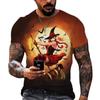 Wholesale of 3D digital printed short sleeved top Halloween witch short T-shirt