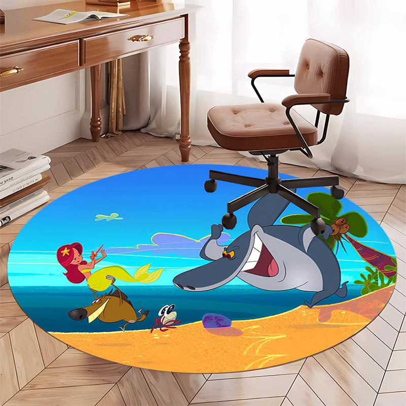 Tappeto Rotondo Stampato Zig & Sharko Tappeto per Sedia Tappeto per Area Tappetini per Ingresso, per Sedia da Ufficio Soggiorno Camera da Letto Cucina.