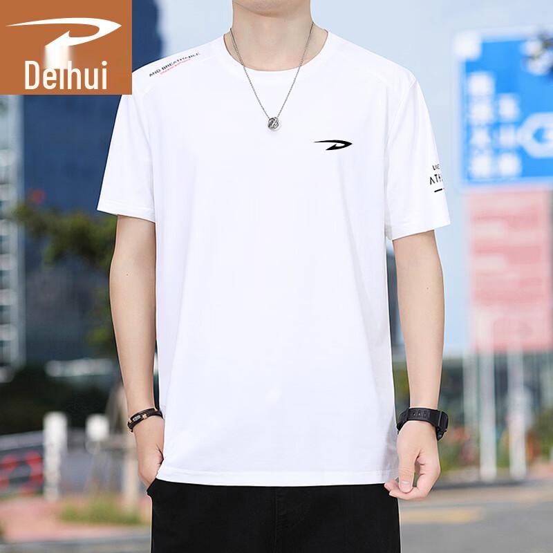 Deerhui Herren Sommer Schnelltrocknendes Eis Seide Rundhals T-Shirt
