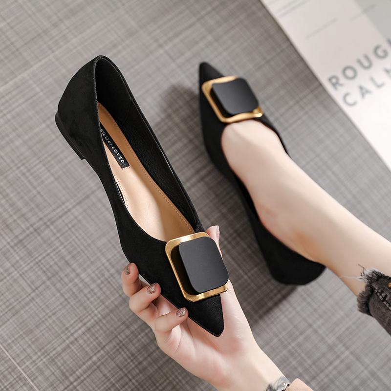 Fashion Brand 2025 Flats Shoes Women Flock Soft Soled Ballets Ladies Pointed Toe Party Shoes Bridesmaid Wedding Shoes OL Office Shoes