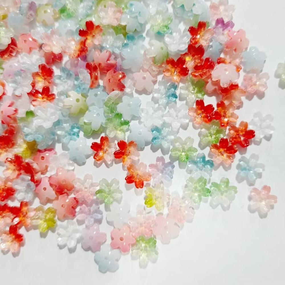 100pcs Transparent Oriental Cherry Beads Gradient Color Jewelry Making Material DIY Accessories