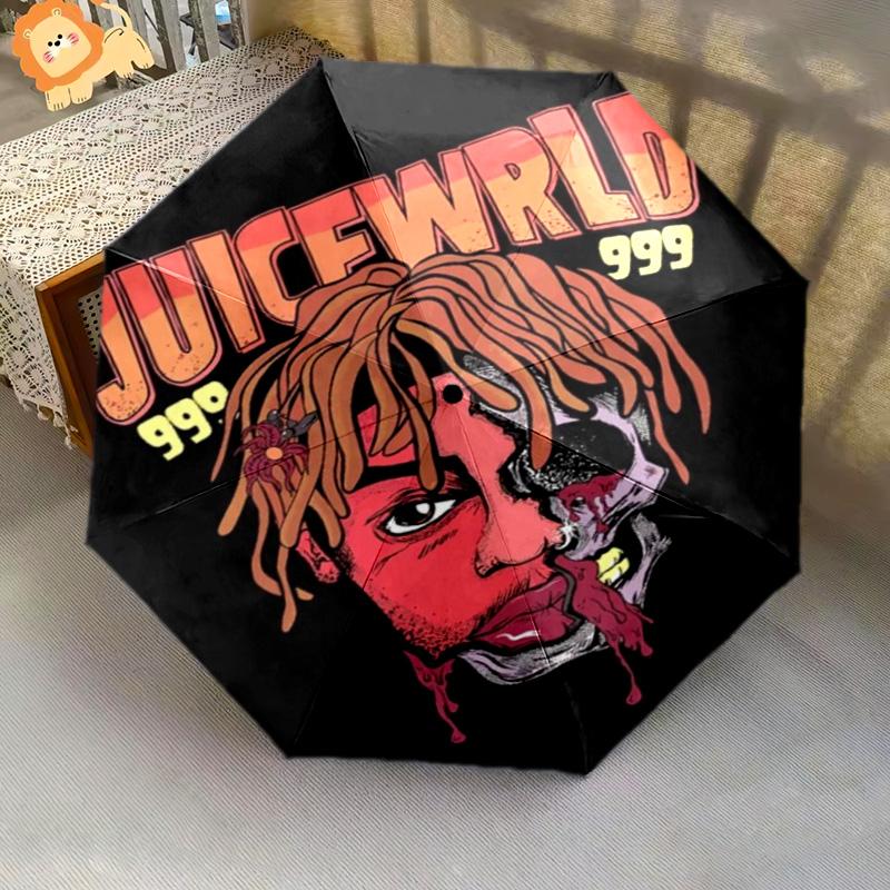 Juice Wrld: Legacy Emotion Music Folding umbrella Portable 8 paraphenoid bones Three folds Umbrella travel