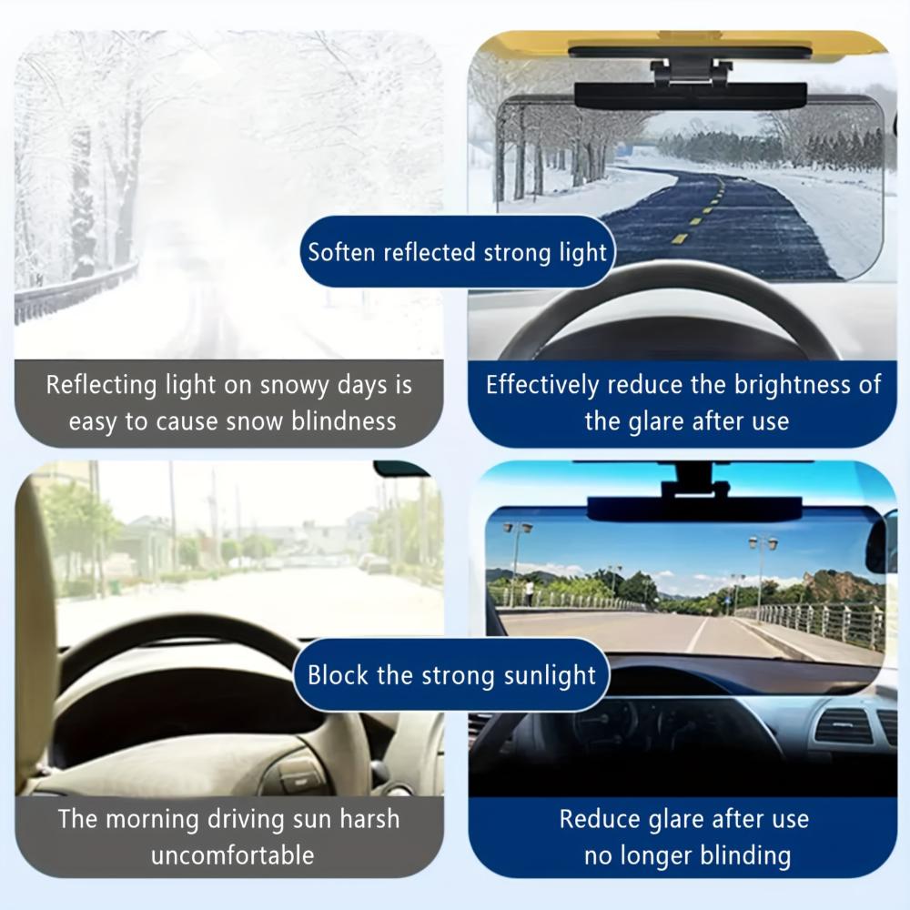 Anti glare polarized car sun visor extension, blocking stray light, reducing snow blindness and ultraviolet rays, easy to install on all vehicles