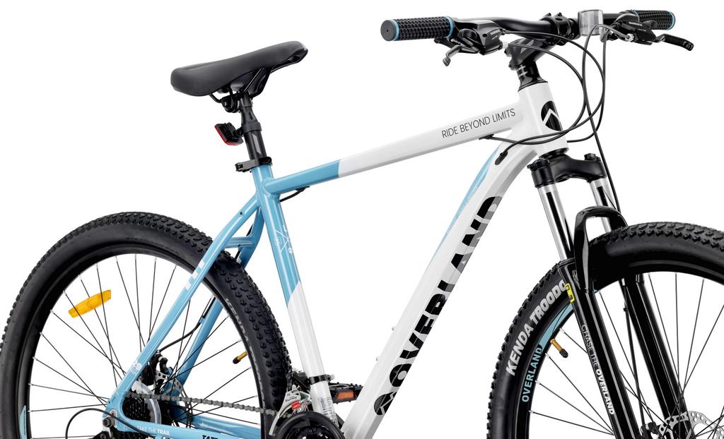 Rower Górski Mtb 29 Cali Kenda Shimano Aluminium Lekki 21 Biegów Amortyzator Hamulce Tarczowe Rama L 21 Cali Tatra Bikes Overland Biały Niebieski